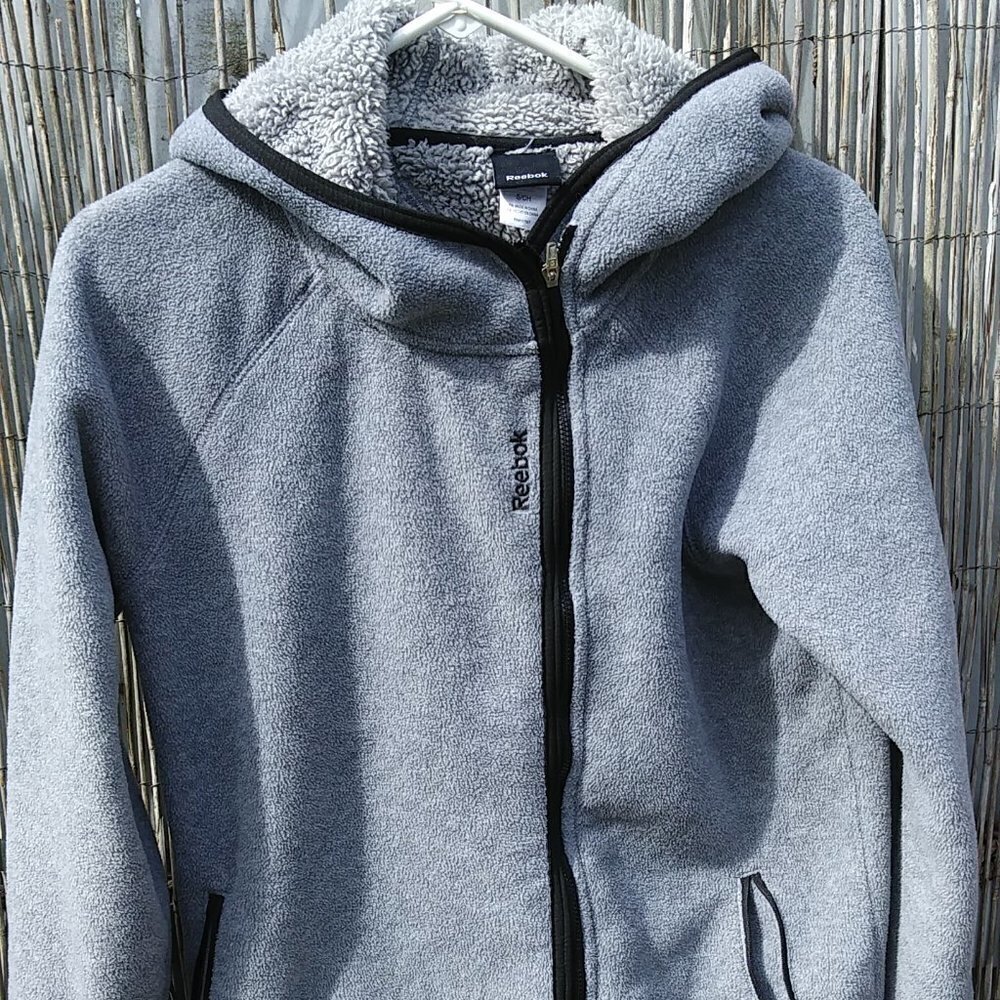 Reebok Fleece Faux Sherpa-Lined Hooded Jacket - S